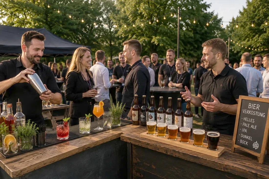 Cocktailbar & Bierverkostung: Mobile Bar und geführte Verkostung für den entspannten Ausklang.